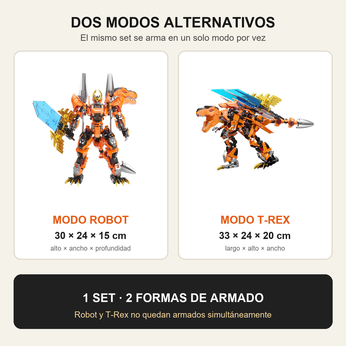 ROBOT CONVERTIBLE TIRANOSAURIO REX