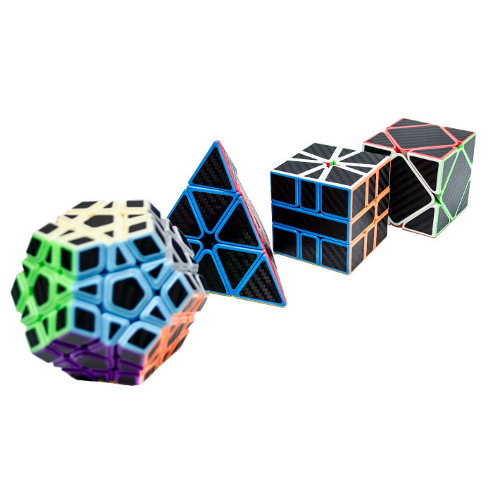 PACK X 4 CUBOS RUBIK FIRBA DE CARBONO