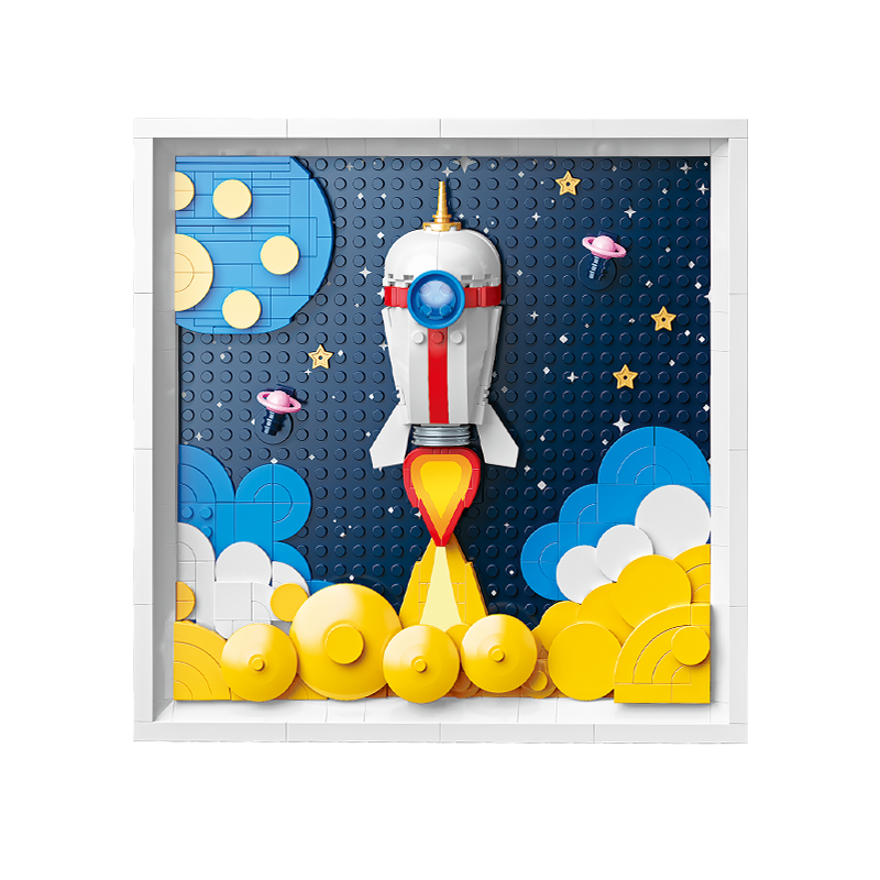 Cuadro 3d cohete espacial
