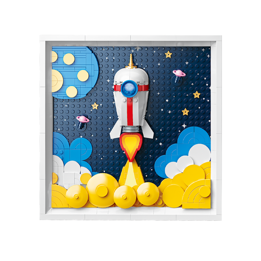 Cuadro 3d cohete espacial