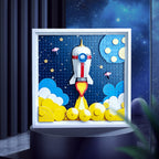 Cuadro 3d cohete espacial