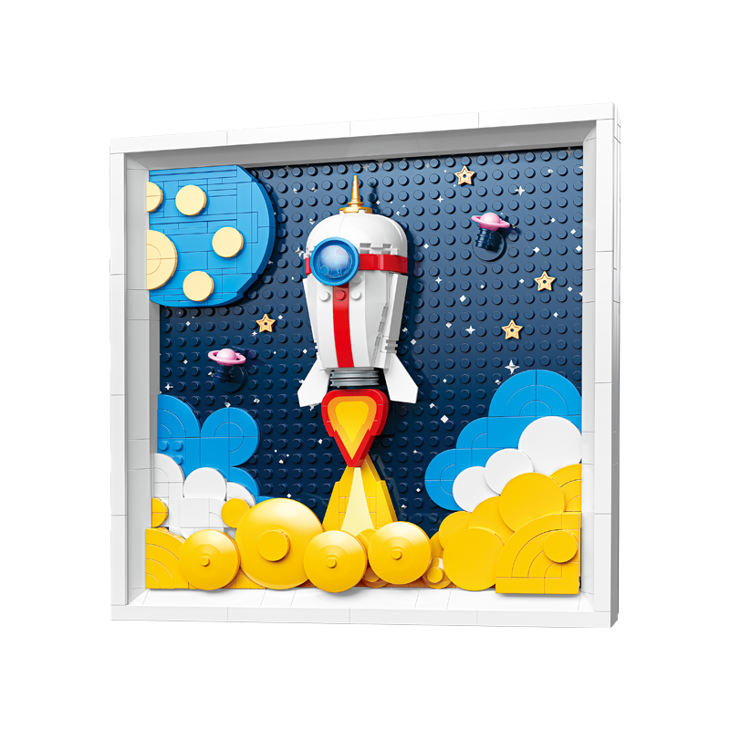 Cuadro 3d cohete espacial