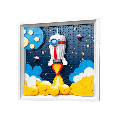 Cuadro 3d cohete espacial
