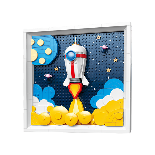 Cuadro 3d cohete espacial