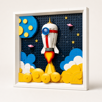 Cuadro 3d cohete espacial