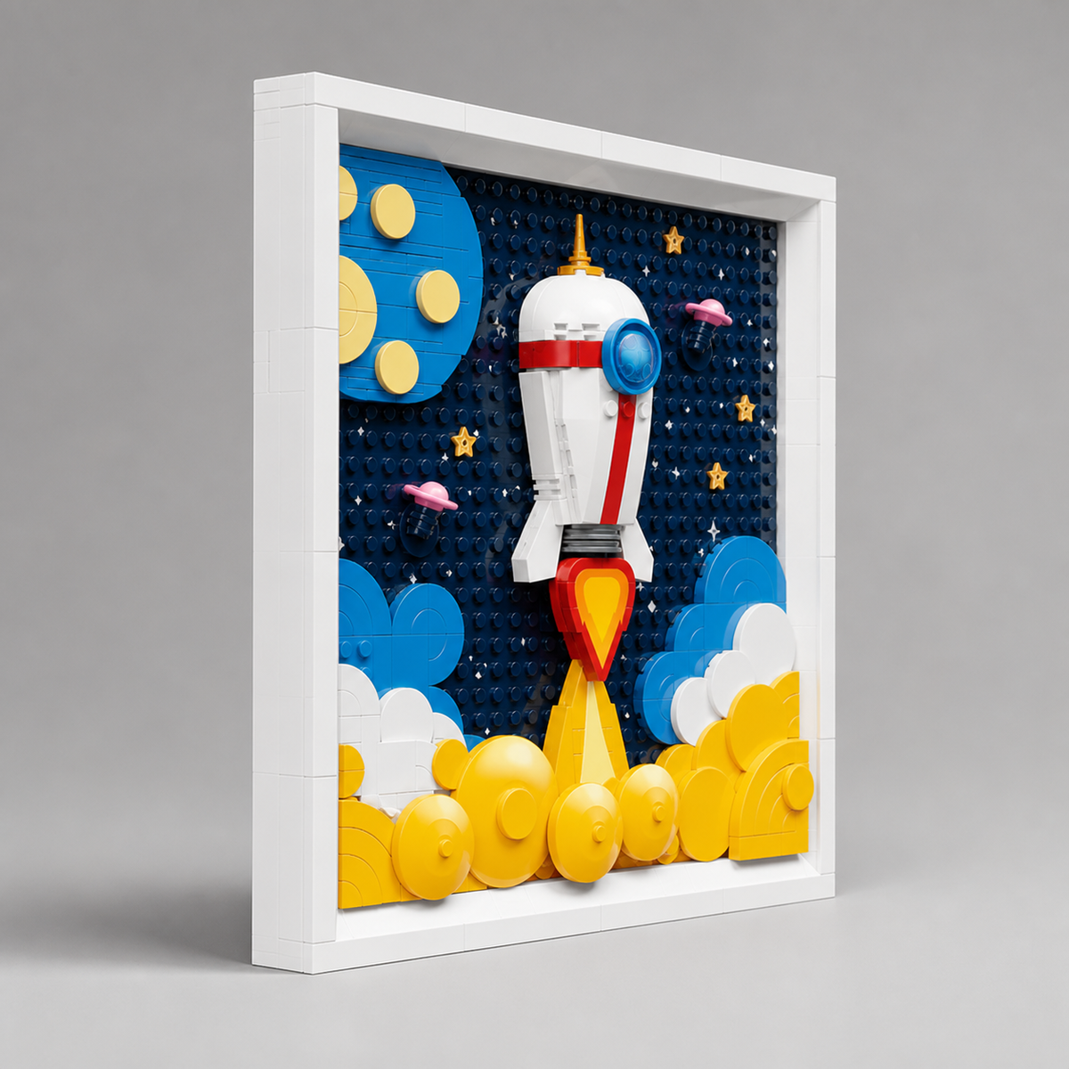 Cuadro 3d cohete espacial