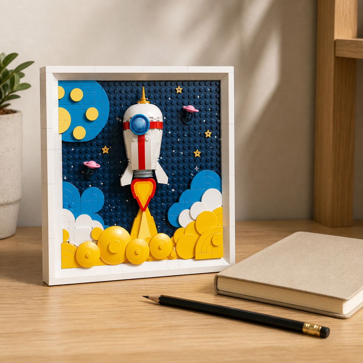 Cuadro 3d cohete espacial