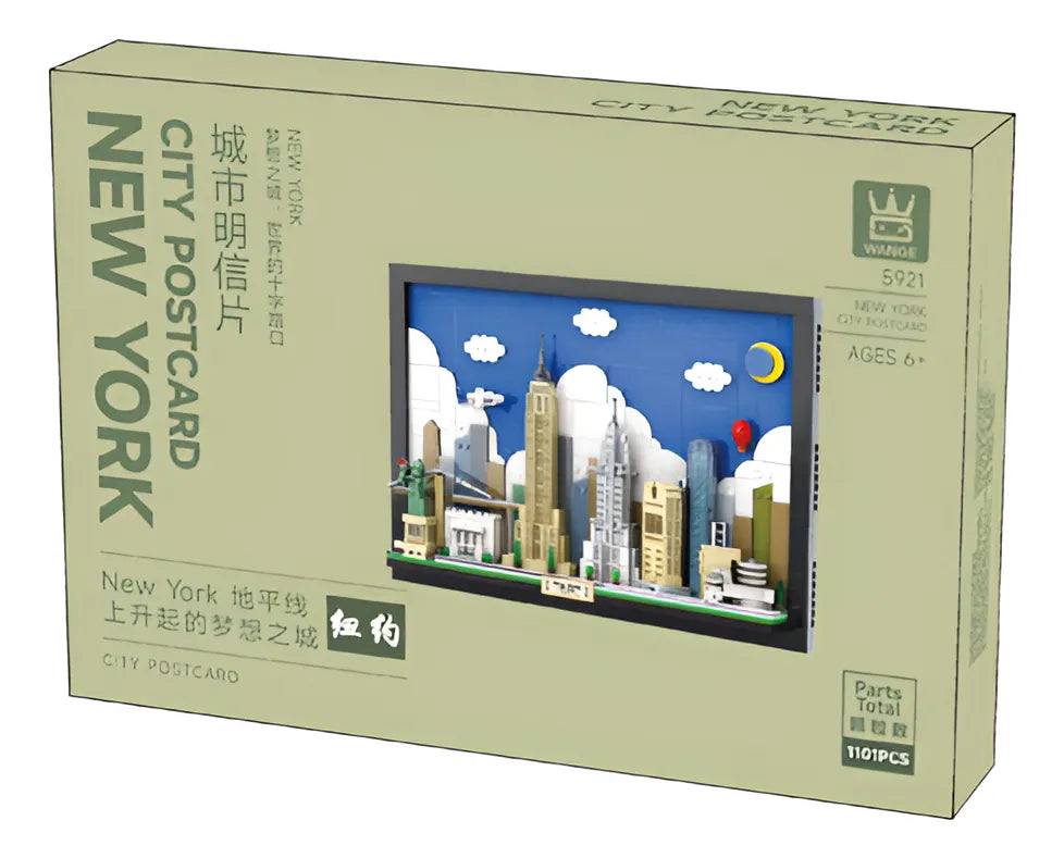 Cuadro Postal de la ciudad de Nueva York bloques de encastre 1101 piezas