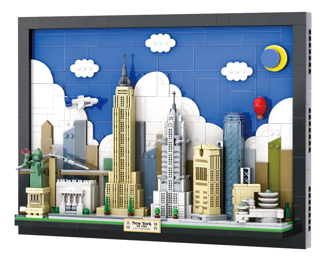 Cuadro Postal de la ciudad de Nueva York bloques de encastre 1101 piezas