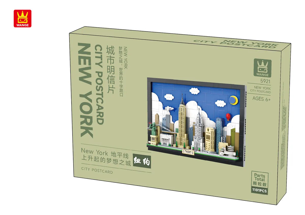 Cuadro Postal de la ciudad de Nueva York bloques de encastre 1101 piezas