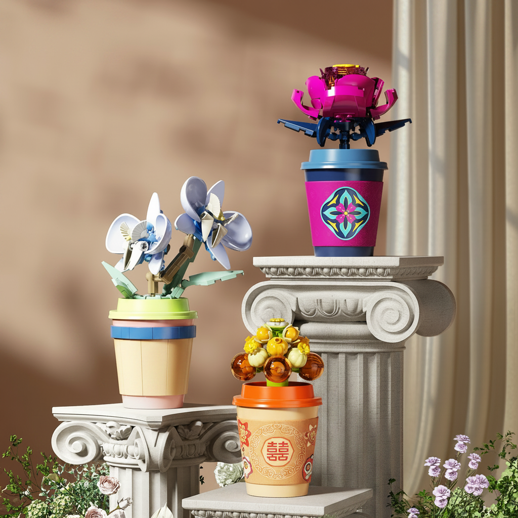 Tazas decorativas con flores