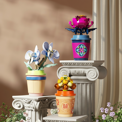 Tazas decorativas con flores