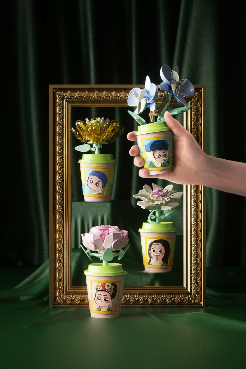 Tazas decorativas con flores