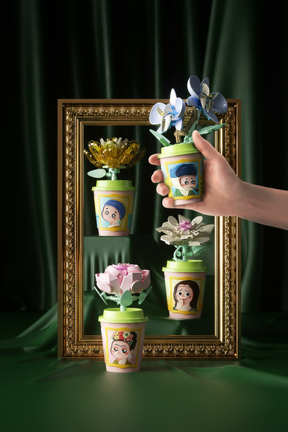 Tazas decorativas con flores