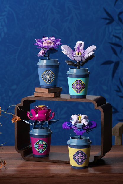 Tazas decorativas con flores