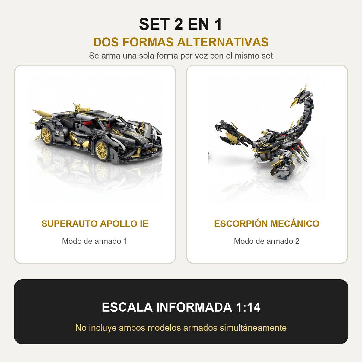 Set Duo Autos Coleccionables Apollo + Escorpión