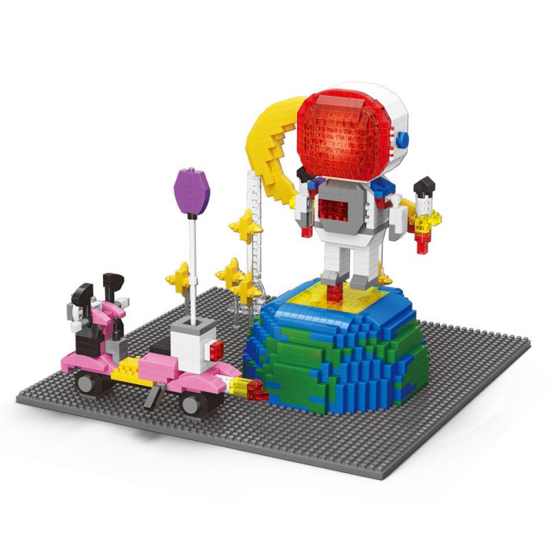 Astronauta con Luz Micro Bloques
