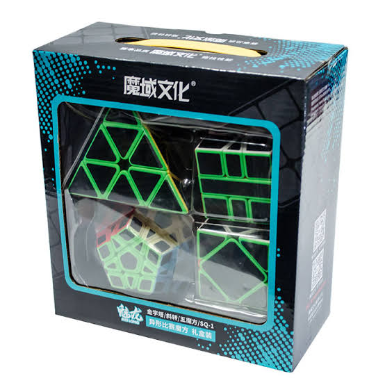 PACK X 4 CUBOS RUBIK FIRBA DE CARBONO